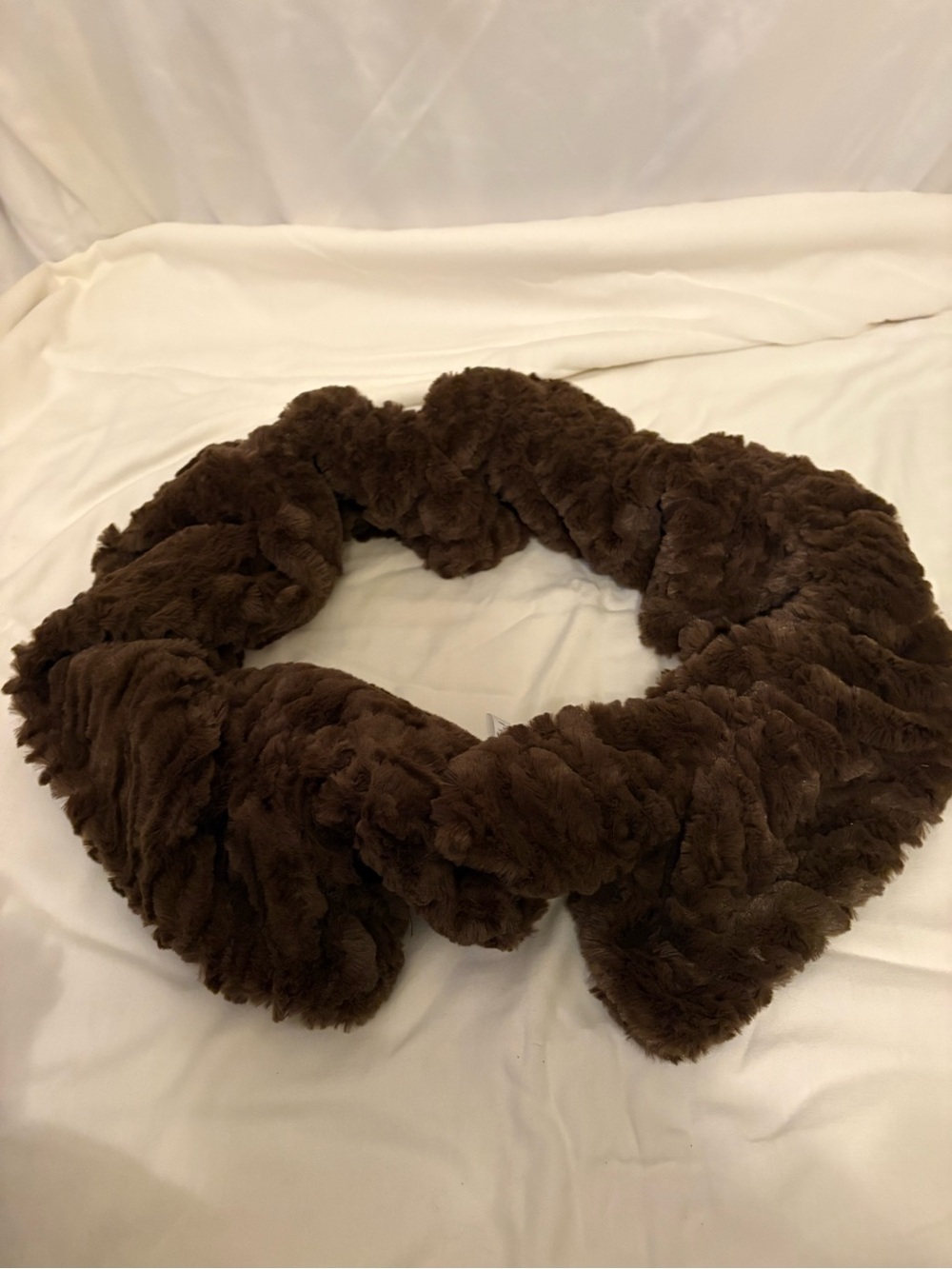 Cozy Plush Faux Fur Brown Scarf Wrap - Women's Accessory